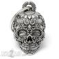 Preview: 3D Totenkopf Biker-Bell verziert mit Blumen mexikanischer Candy Skull Ride Bell Preview: 3D Totenkopf Biker-Bell verziert mit Blumen mexikanischer Candy Skull Ride Bell